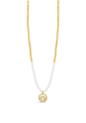 Absolute Pearl Bead Circle Necklace, Gold
