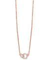Absolute Diamante & Opal Circle Pendant Necklace, Rose Gold