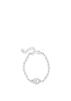 Absolute Pearl Bead & Diamante Circle Bracelet, Silver