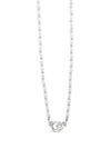 Absolute Pearl Bead Swirl Circle Necklace, Silver