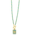 Absolute Turquoise Bead North Star Plaque Necklace, Gold