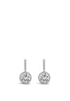 Absolute Pave CZ Drop Earrings, Silver