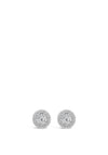 Absolute Sterling Silver Cubic Zirconia Circle Earrings, Silver