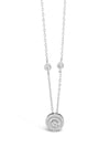 Absolute Sterling Silver Cubic Zirconia Drop Pendant Necklace, Silver