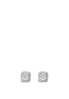 Absolute Sterling Silver Cubic Zirconia Square Earrings, Silver