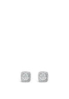 Absolute Sterling Silver Cubic Zirconia Square Earrings, Silver