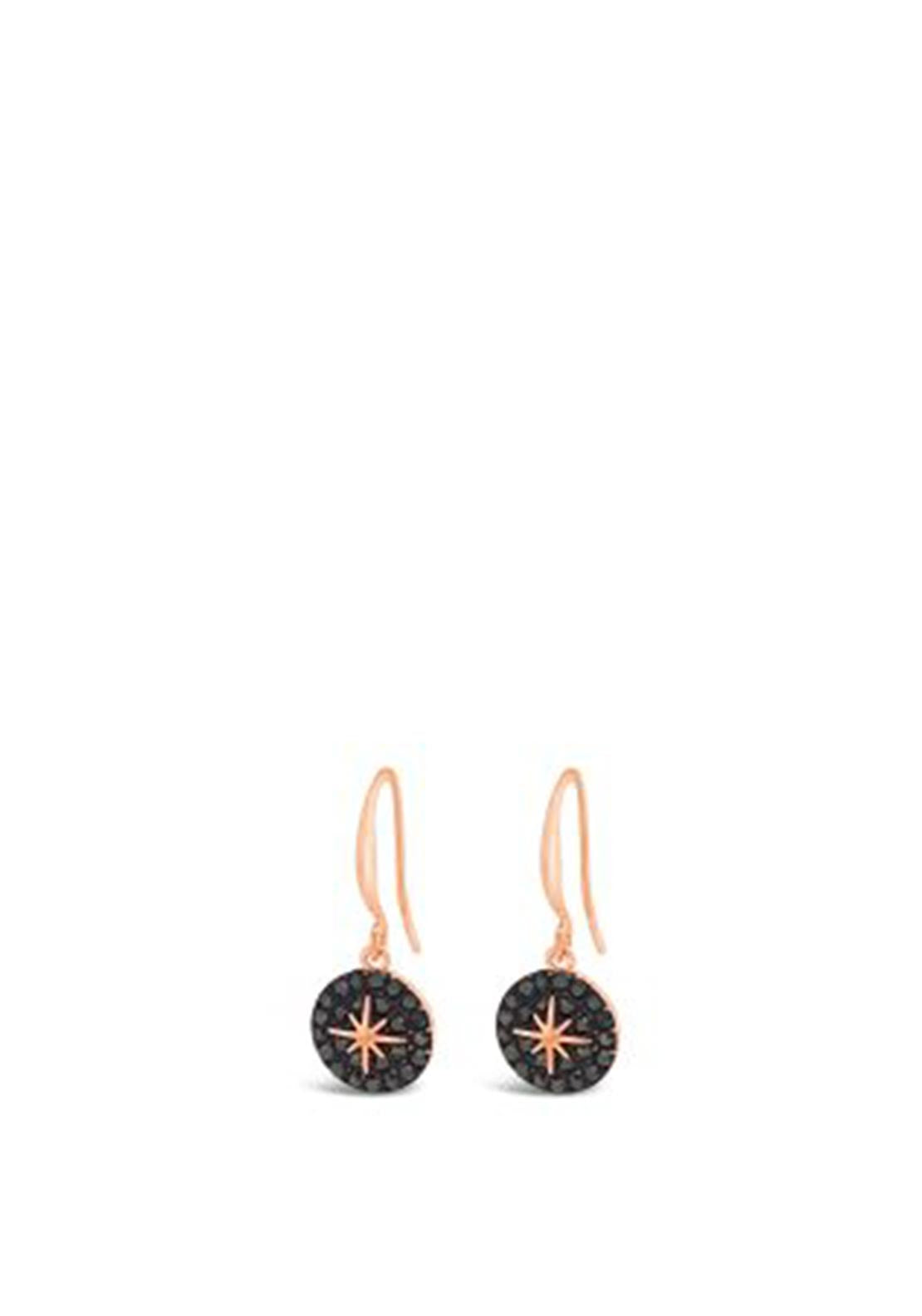 Absolute Hematite Star Drop Earrings, Black & Rose Gold