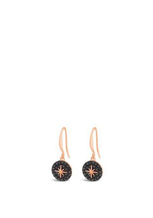 Absolute Hematite Star Drop Earrings, Black & Rose Gold