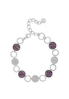 Absolute Silver Bracelet with Amethyst Stone Settings & Diamante Disks