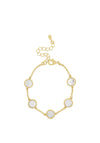 Absolute White Opal & Crystal Bead Bracelet, Gold