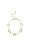 Absolute White Opal & Crystal Bead Bracelet, Gold