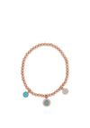 Absolute Turquoise Charm Beaded Bracelet, Rose Gold