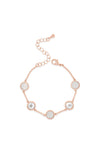 Absolute White Opal & Crystal Bead Bracelet, Rose Gold