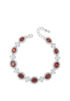 Absolute Silver Bracelet with Small Red & White Crystal Stone