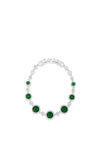 Absolute Silver Emerald Green Round Stone Bracelet, B2055EM