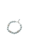 Absolute Grey Pearl with CZ Stone Bracelet, Silver