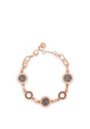 Absolute Rose Gold Black Diamante Coin & Ring Bracelet