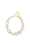 Absolute Gold Opal Rectangular and White Pearl Bracelet, B2087GL