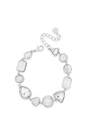 Absolute Silver Opal Rectangular and White Pearl Bracelet, B2087SL