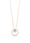Absolute Rose Gold Circle with Diamante Drop Pendant Necklace, JP239RS