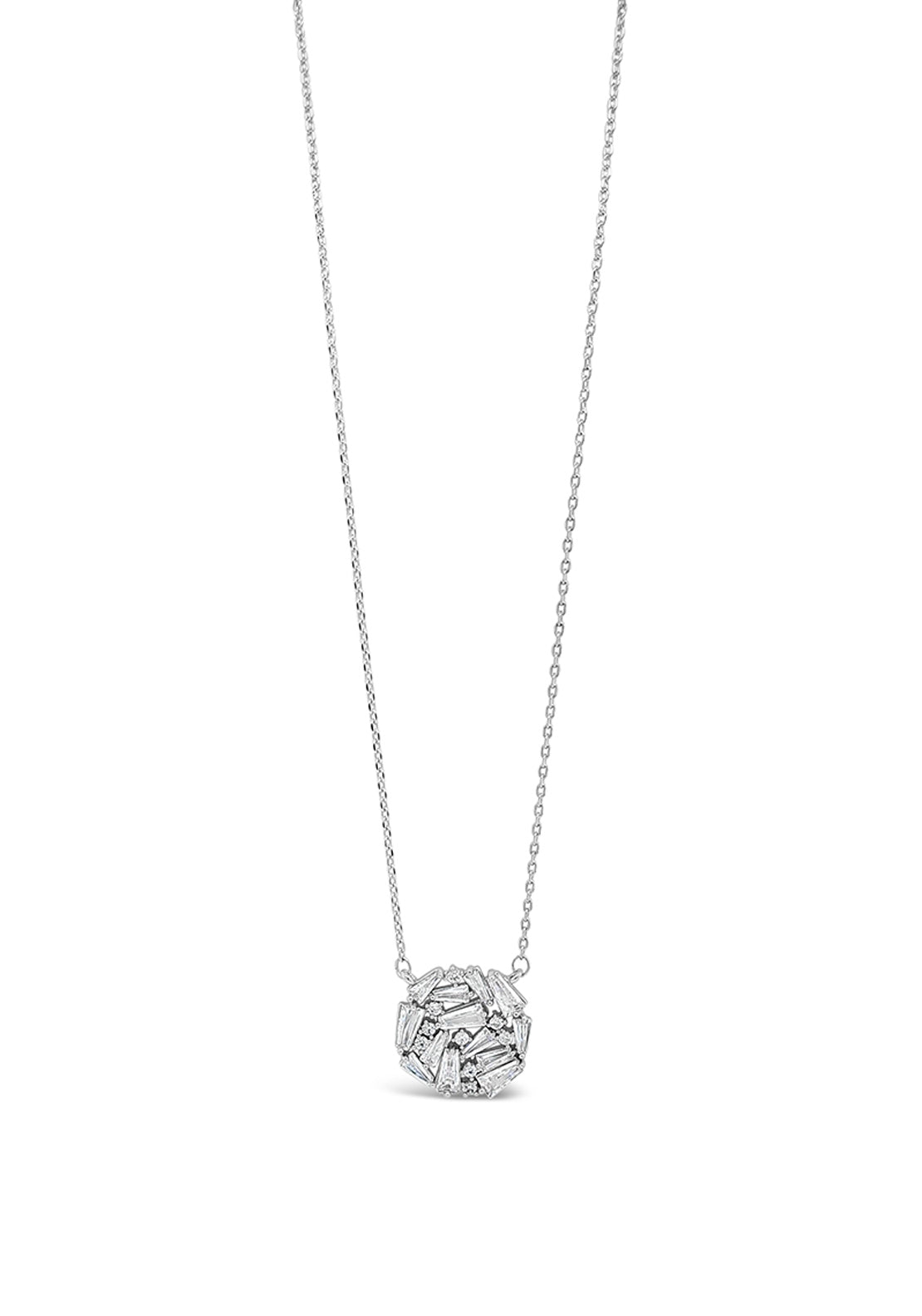 Absolute Silver Cluster Round Pendant Necklace, JP245SL