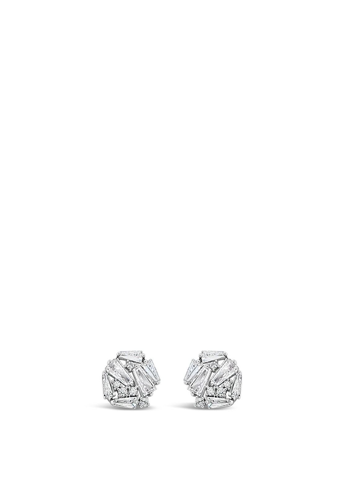 Absolute Silver Cluster Diamante Stud Earrings, JE245SL