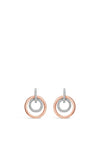 Absolute Rose Gold Double Rings Stud Earrings, JE241RS