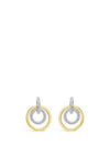 Absolute Gold Double Rings Stud Earrings, JE241GL