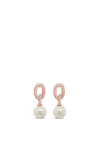 Absolute Pearl & Crystal Drop Earrings, Rose Gold