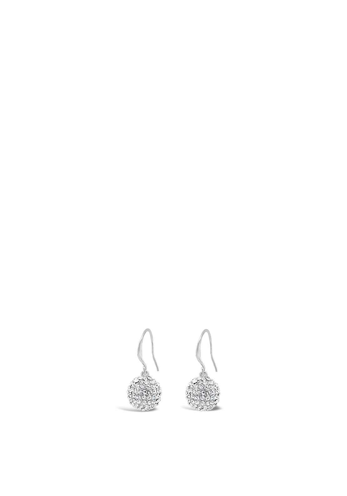 Absolute Ball Diamante Drop Earrings, Silver