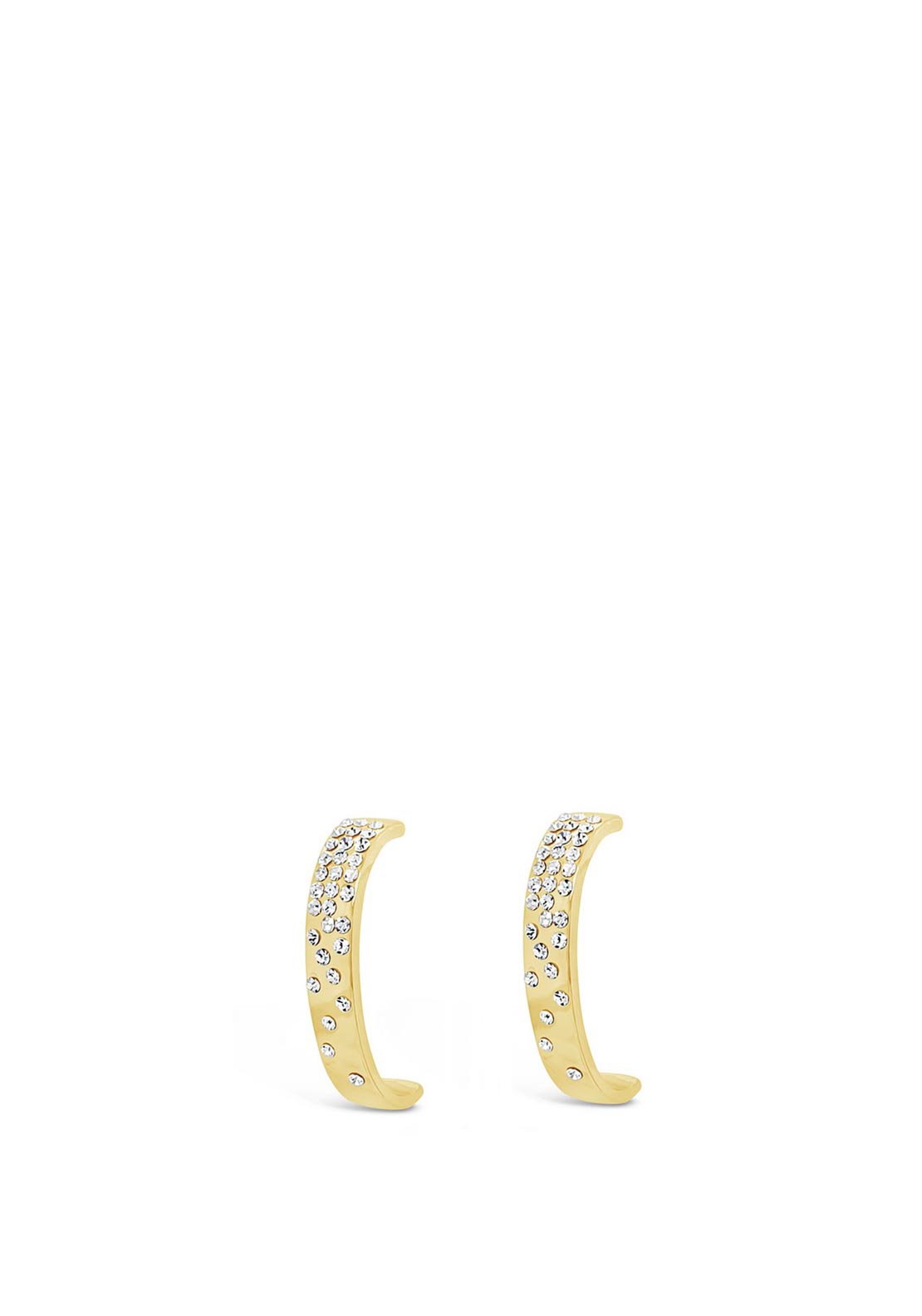 Absolute Diamante Half Hoop Earrings, Gold