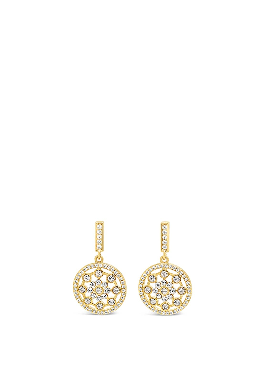 Absolute Rose Pave Drop Earrings, Gold