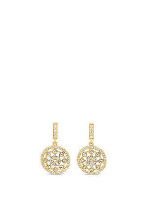 Absolute Rose Pave Drop Earrings, Gold