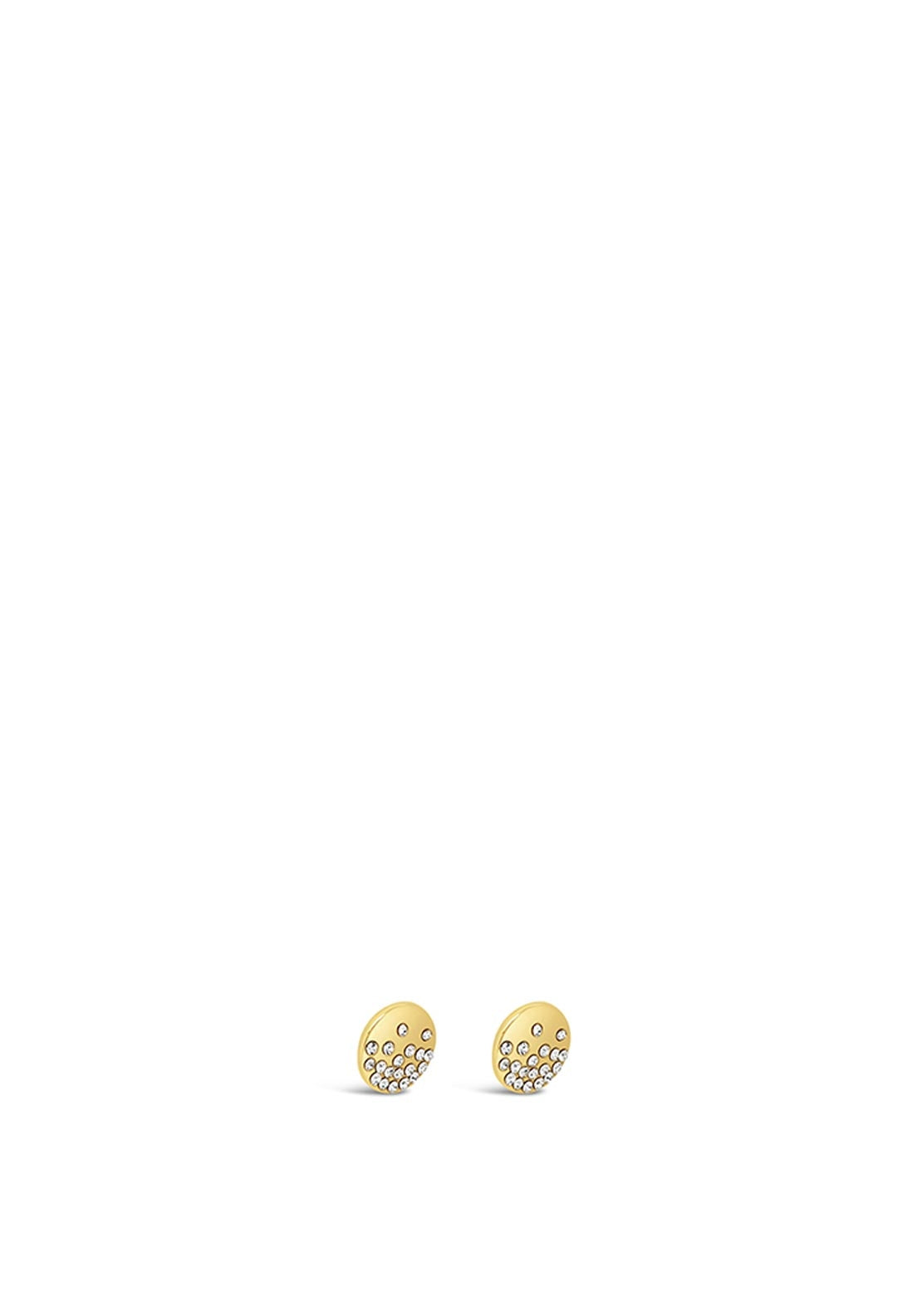 Absolute Diamante Disc Stud Earrings, Gold