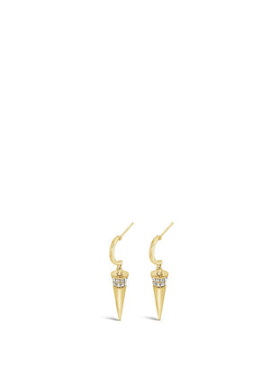 Absolute Spike Charm Mini Hoop Earrings, Gold