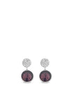 Absolute Circular Amethyst Drop Earrings, Silver