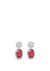 Absolute Oval Red Crystal Drop Earrings, Silver