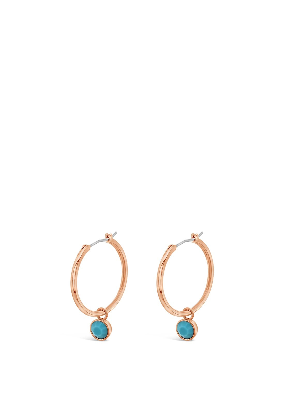 Absolute Turquoise Hoop Earrings, Rose Gold