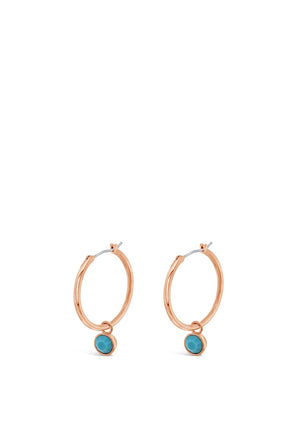 Absolute Turquoise Hoop Earrings, Rose Gold