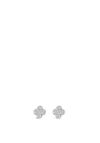 Absolute Pave Four Leave Clover Earring, Silver