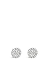 Absolute Small Diamond Circle Stud Earrings, Silver