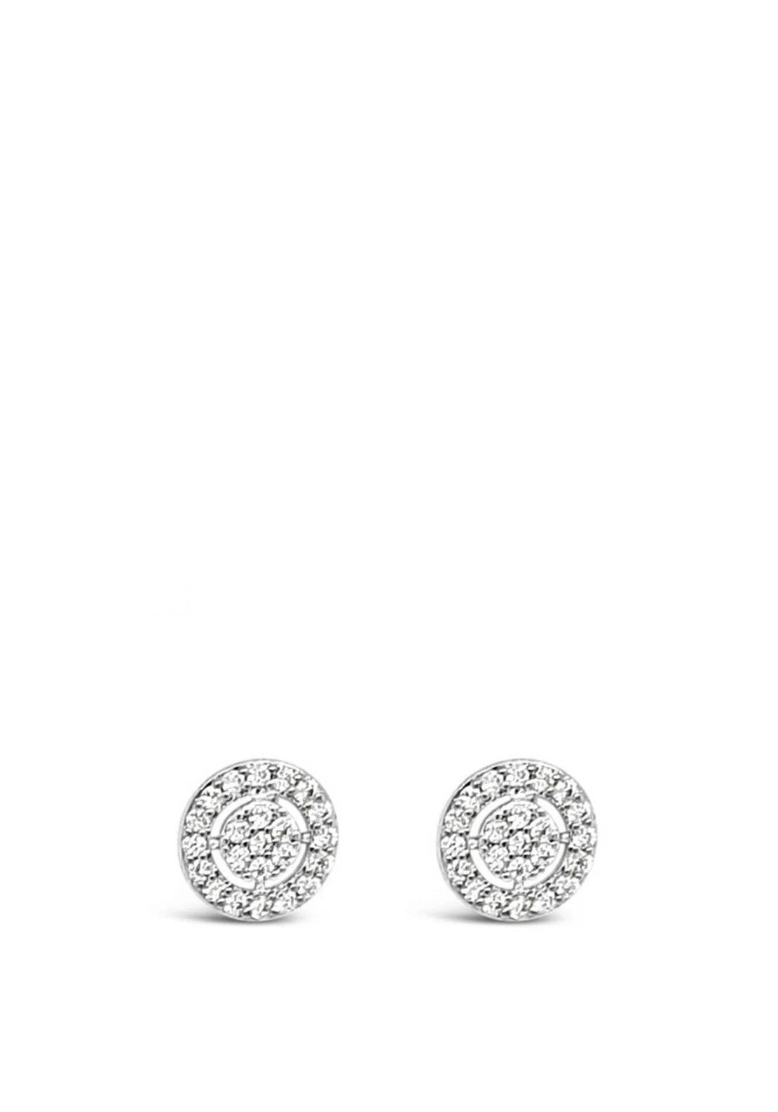 Absolute Small Diamond Circle Stud Earrings, Silver
