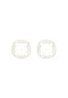 Absolute Pearl Square Crystal Earrings, White