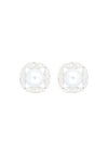 Absolute Pearl Square Crystal Earrings, Grey