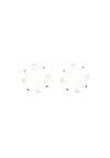 Absolute White Opal Stud Earrings, Silver