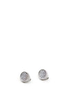 Absolute Silver Diamante Disk Clip-On Earrings