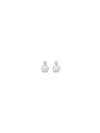 Absolute Diamante Twisted Circle with Pearl Earrings, Silver