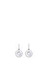 Absolute Round Diamond Drop Earrings, Silver