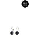 Absolute Gemstone Drop Earrings, Black & Silver