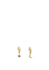 Absolute Star Drop Hoop Earrings, Gold